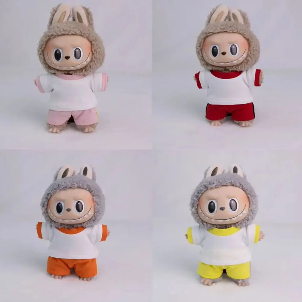 Para ropa elegante Labubu de 15/17cm, traje de manga corta para accesorios de atuendo Labubu [solo ropa]
