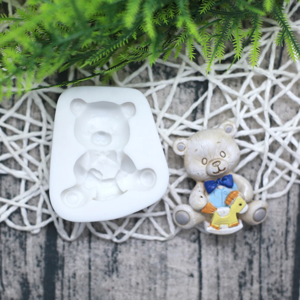 3D Bear Series Silicone Mold Candy Clay Resin Mould Fondant Molds Baby Birthday Cake Decorating Tools Chocolate Gumpaste Moulds