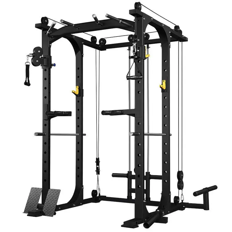 Functional Trainer With Smith Rack Machine Squat  Barbell Smith Machine Multi Gym Comprehensive Fitness Exercise