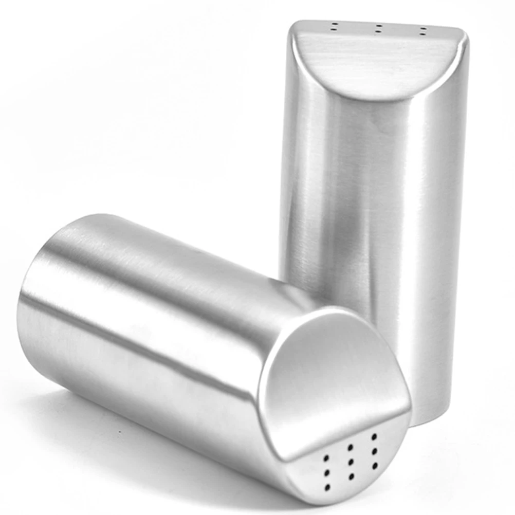 

2Pcs Multifunctional Stainless Steel Spice Jar Seasoning Container Salt Pepper Kitchen Set
