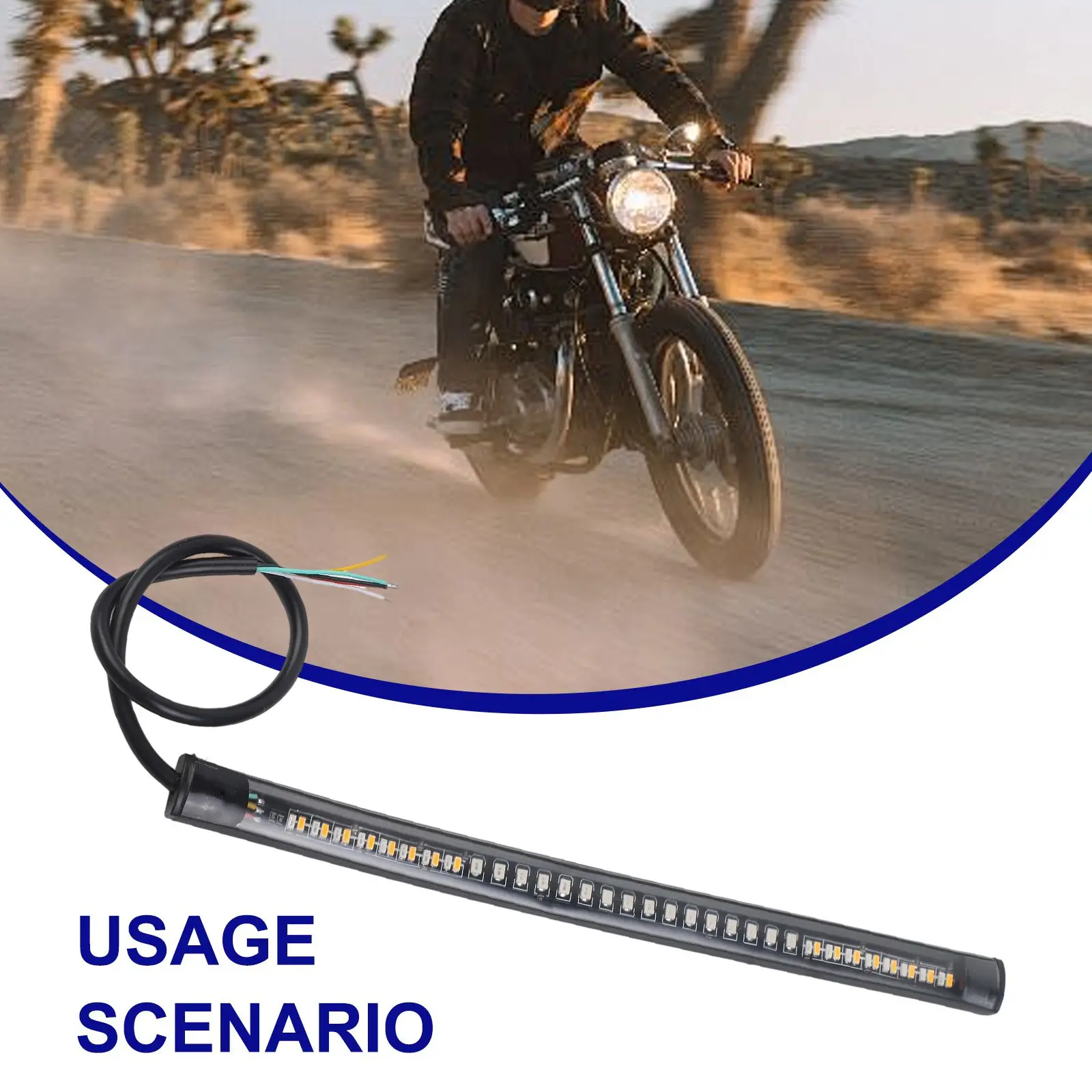 Motorcycle Flexible LED Light 48 LED Stop Signal Light Bar Strip Tail Turn Signal Tail Rear Brake Stop Bulb Lamp Brake Light
