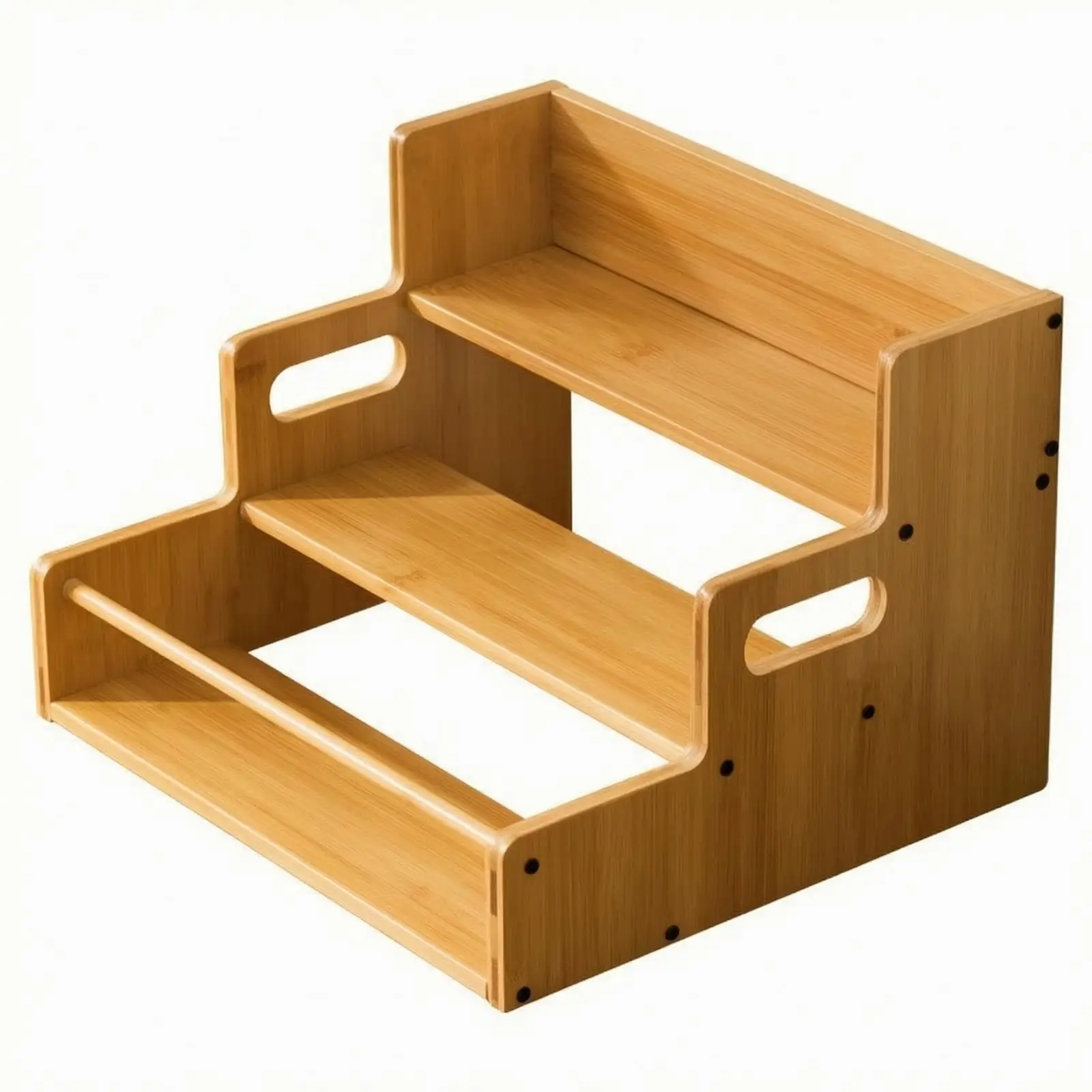 Tabletop Bamboo Wine Rack Storage Organizer Three Level Shelf for Home Kitchen Bar Display