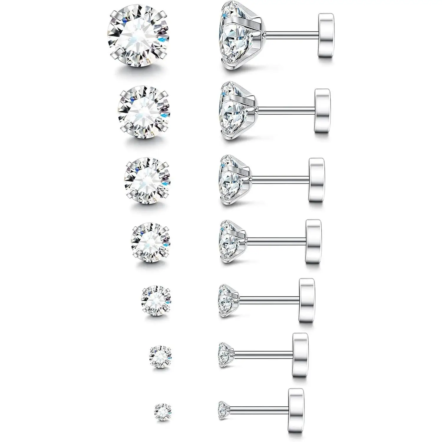 20G Hypoallergenic Flat Back Studs 1