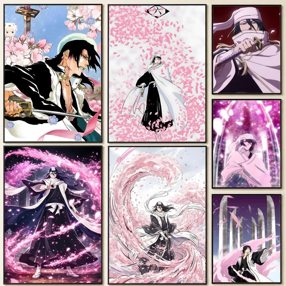 character B-Byakuya K-Kuchiki Poster HD Self Adhesive Wall Poster Waterproof Removable No Fade for Bedroom Living Room Decor