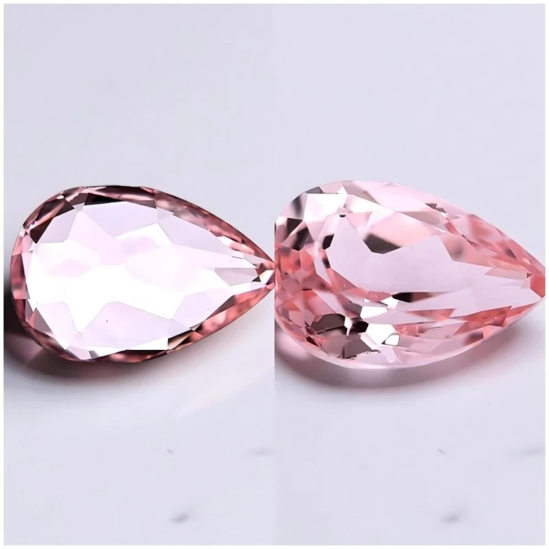 مختبر نمت الياقوت الكمثرى شكل مورغان الوردي اللون VVS1 DIY بها بنفسك مواد صنع المجوهرات اختيار السحر الأحجار الكريمة شهادة