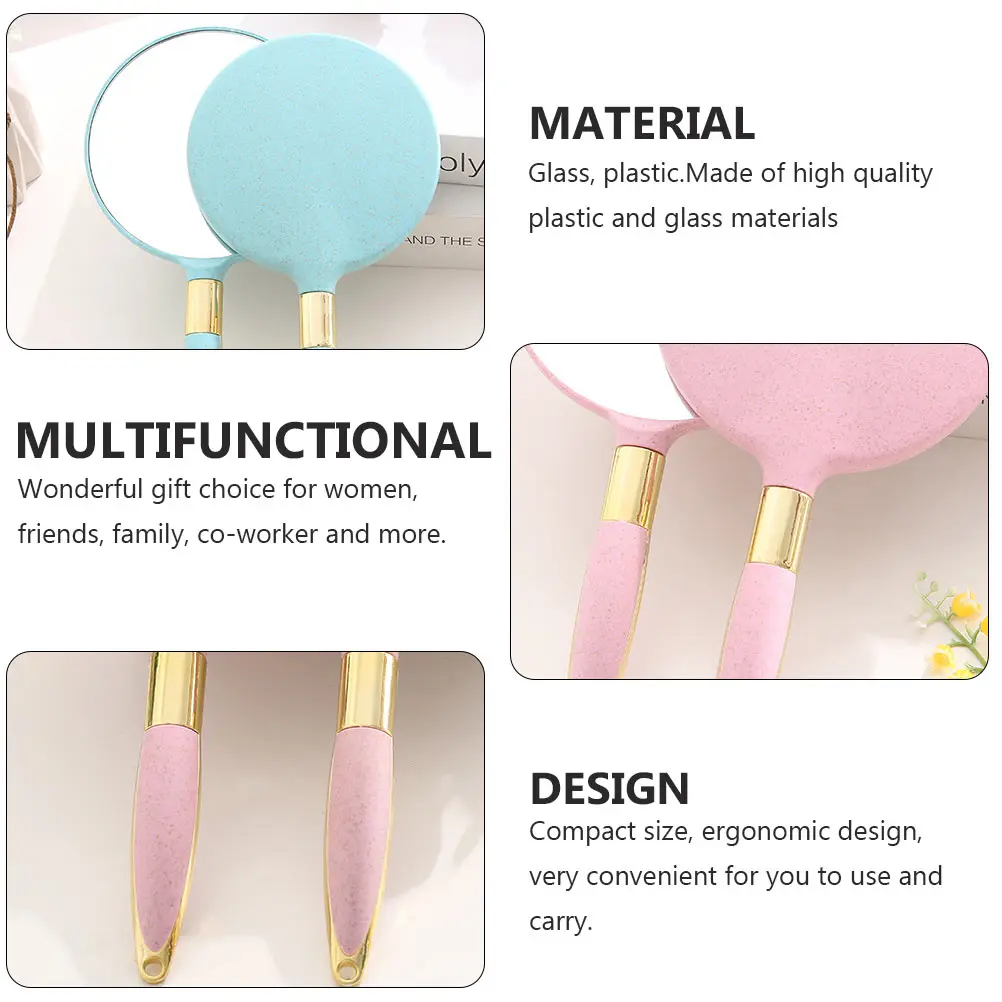 2 szt. Przenośne lusterko do makijażu, unikalny kształt kwadratowy i okrągły, kompaktowe lusterko, lusterko do makijażu o wysokiej rozdzielczości, prezent