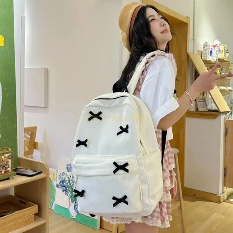 X90d Schülern School Rucksack Frauen große Kapazität Rucksack süßer Bowknot Rucksacks ästhetischer Rucksack Reise -Rucksack