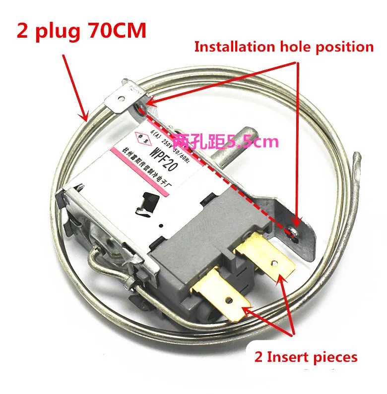 2 3 pins universal refrigerator thermostat WDF20 WDF20D mechanical temperature control switch freezer fridge replacement parts