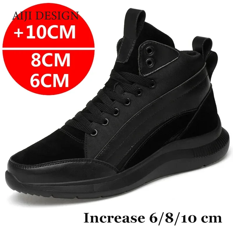 Men Elevator Shoes Hidden Heels Sports Heightening Shoes For Man Increase Insole 10CM 8CM 6CM Optional Height Shoes Men