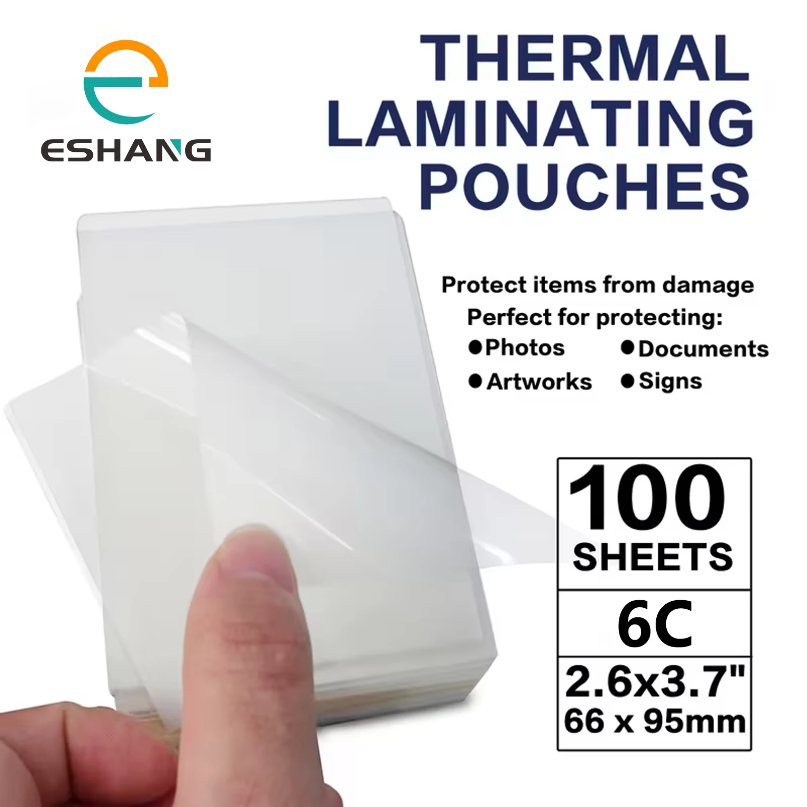 Thermal Laminating Pouches 100 Pack, 3 Inch (66x95mm) Laminating Sheets, 5 Mil Thickness, for Use with Thermal Laminator”