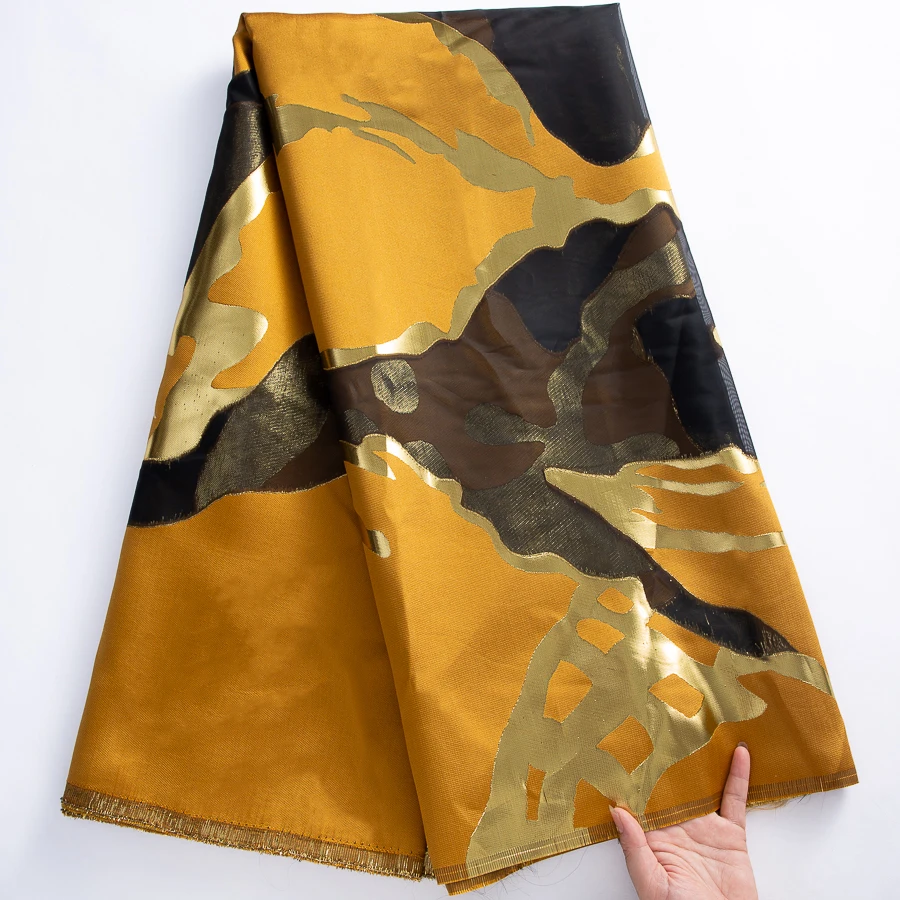 

Nigerian Jacquard Lace Fabric 5Yards - 2025 Design French Tulle Gilding Brocade Lace For Bridal Gowns & Cultural Events​