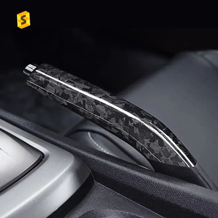 

Suitable for 10 to 15-year-old Camaro carbon fiber forged texture handbrake car handbrake sleeve carbon fiber modification