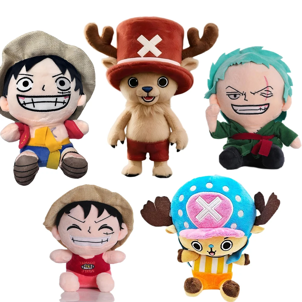 ¡Anime japonés caliente de una pieza de juguetes de peluche figura de dibujos animados Luffy Chopper Ace Roronoa Zoro lindo muñeco de peluche niños regalos de navidad!