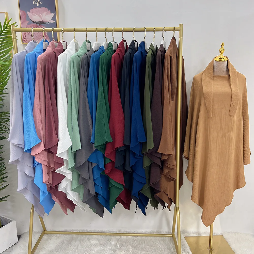 Muslim Long Khimar Jilbab Turban for Women Ramadan Wrap Overhead Prayer Scarf Abaya Islamic Dubai Saudi Modesty Niqab Headscarf