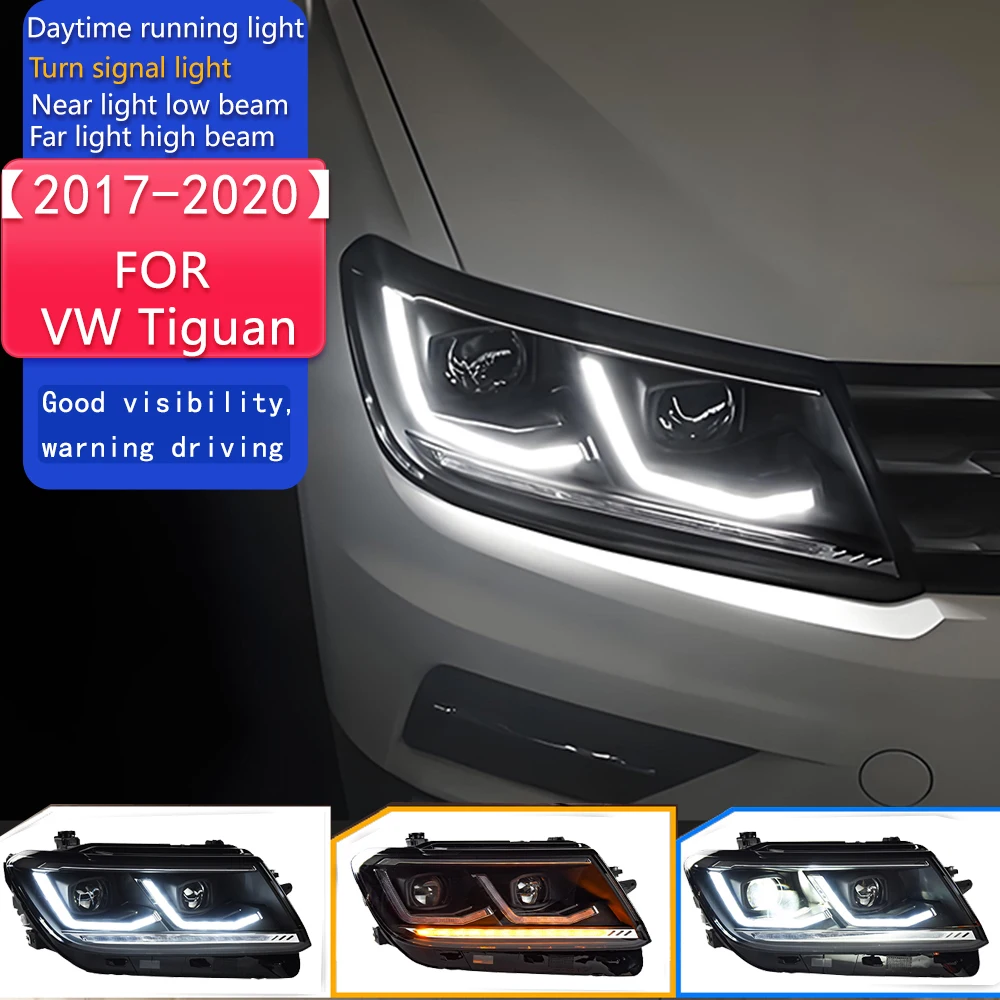

Car Lights for VW Tiguan LED Headlight Projector Lens 2017-2020 Dynamic Signal DRL Head Lamp Automotive Accessories