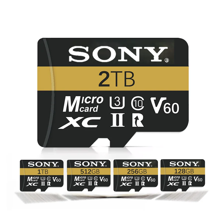

Sony Micro SD Card 2TB A2 1TB High Speed Memory Card 512GB 128GB MicroSD U3 V60 TF Flash Card for Xiaomi Phone Camera table PC