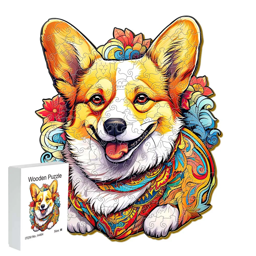 

Деревянный пазл, цветная подарочная коробка для собаки, изысканный подарок, головоломка неправильной формы в форме животного, персонализированный уникальный подарок для пожилых людей, Fami