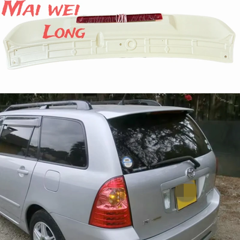 Спойлер для Toyota Corolla Fielder wagon 2003-2006, высококачественный задний крыш из АБС-пластика, глянцевый черный или карбоновый вид, комплекты кузова