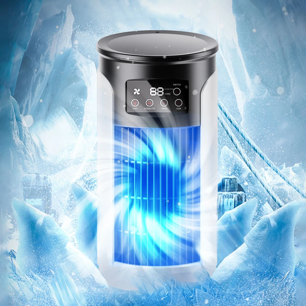 

Портативный башенный вентилятор с 6 скоростями, функцией холодного тумана и таймером на 6 часов, охлаждающий вентилятор для спальни, гостиной, офиса