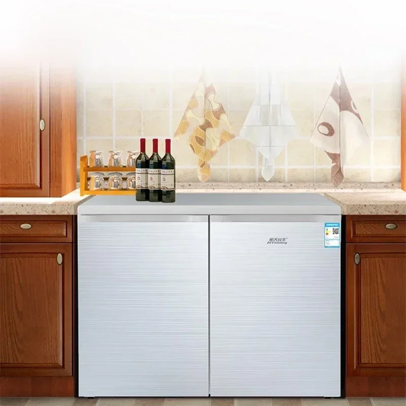 BCD-219W Ar-refrigerado Frost-free Household Horizontal Cabinet Incorporado, Pequeno-tamanho Double-door Low Refrigerador