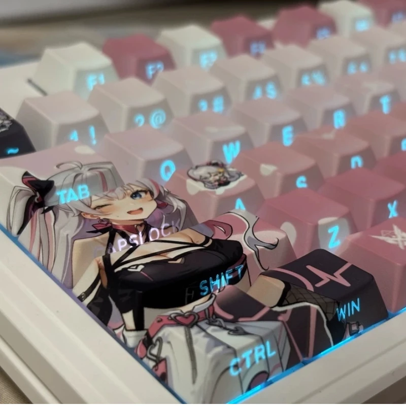 Strinova Kanami Game Themed Keycaps 120 Keys, Cherry Profile Pbt Mechanical Keyboard Anime Cartoon Cute Collection Gift Keycaps