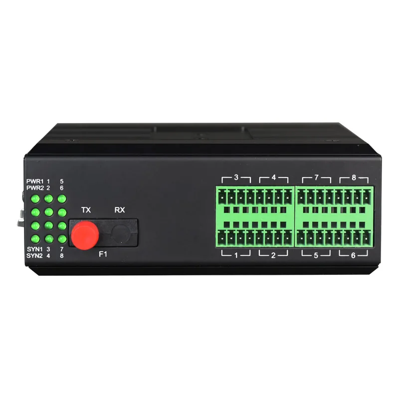 8-port-dry-contact-closure-over-fiber-optic-converter-with-serial