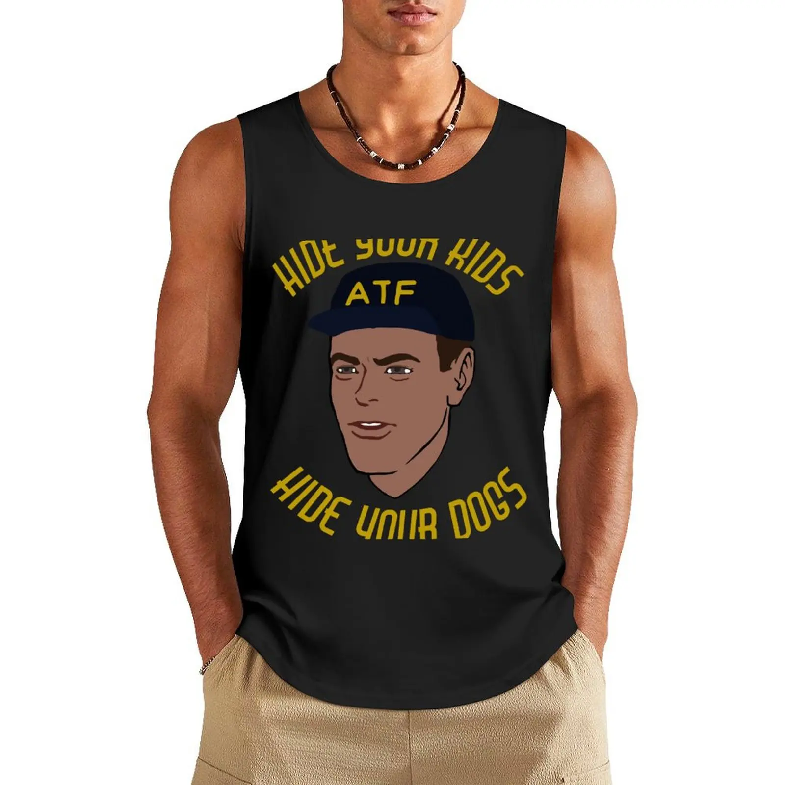 Hide Your Kids Hide Your Dogs - ATF Guy, Gun Meme Tank Top Men's summer clothes 2024 gym accessories men