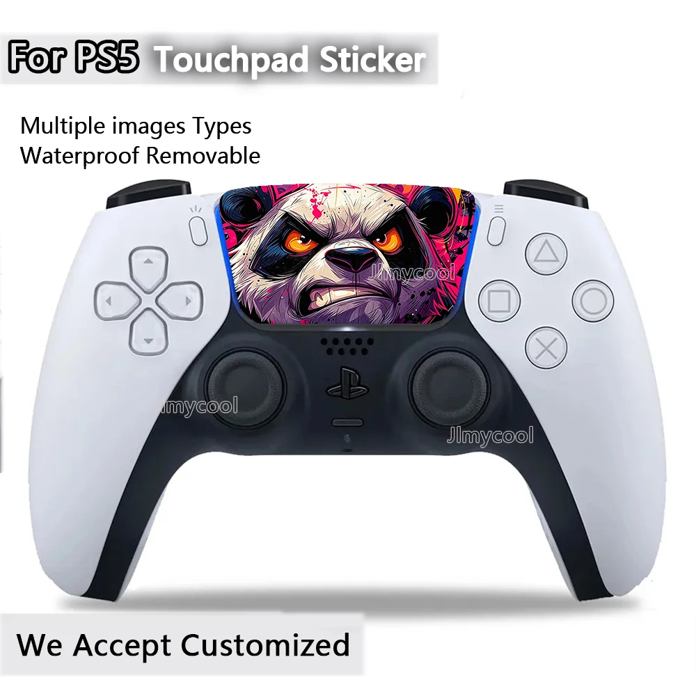 Anime Lovely Panda Pattern For PS5 Controller Touchpad Skin Stickers Waterproof Removable Gamepad Touch Pad Decals 4Pcs