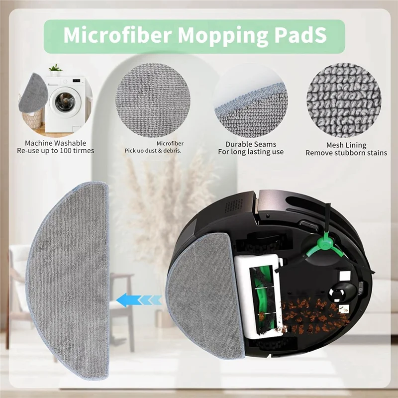 طقم B89B-18 قطعة، فرشاة رئيسية لقطع الغيار، فرشاة جانبية، فلتر، وسادة ممسحة للمكانس الروبوتية Irobot Y0140/ Y0110 #3