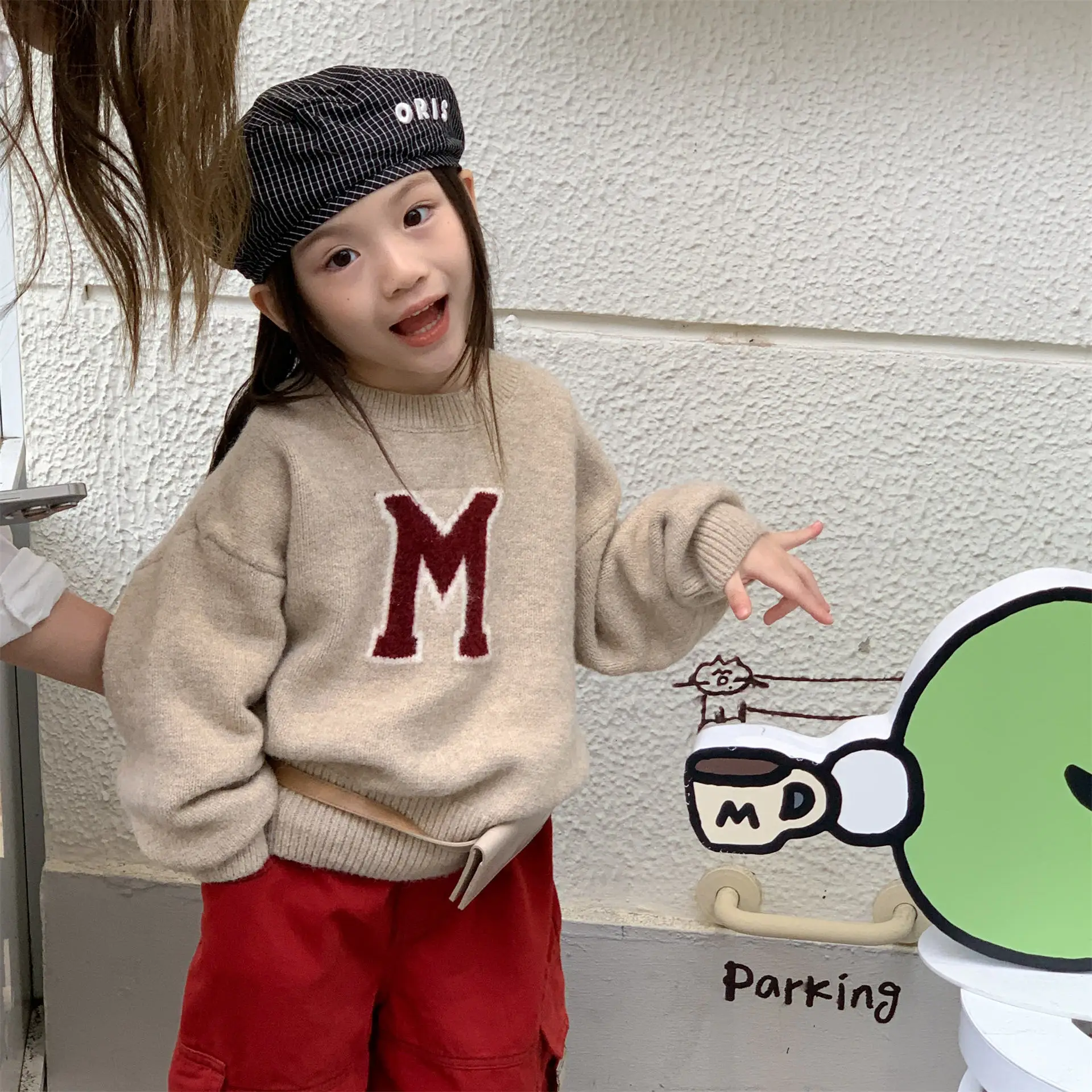 

2025 Autumn New Children Knitted Sweater Cotton Boys Long Sleeve Tops Fashion Letter Pattern Girls Casual Sweater Kids Clothes