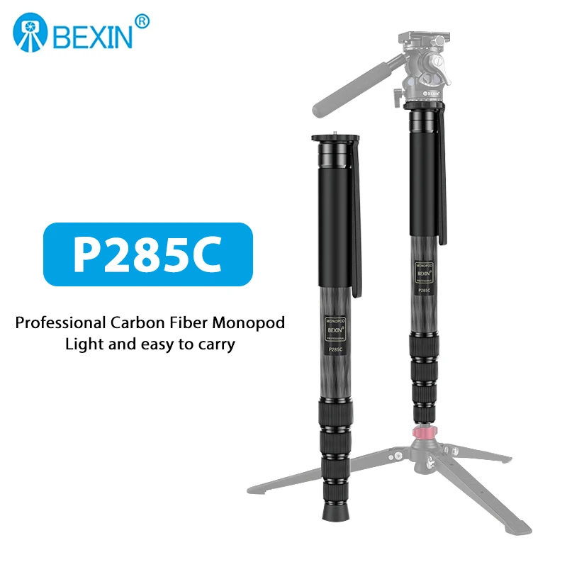 

BEXIN P285C Professional Carbon Fiber Monopod Portable Travel Selfie Monopod Bracket for DSLR Camera Tripod Video Shooting