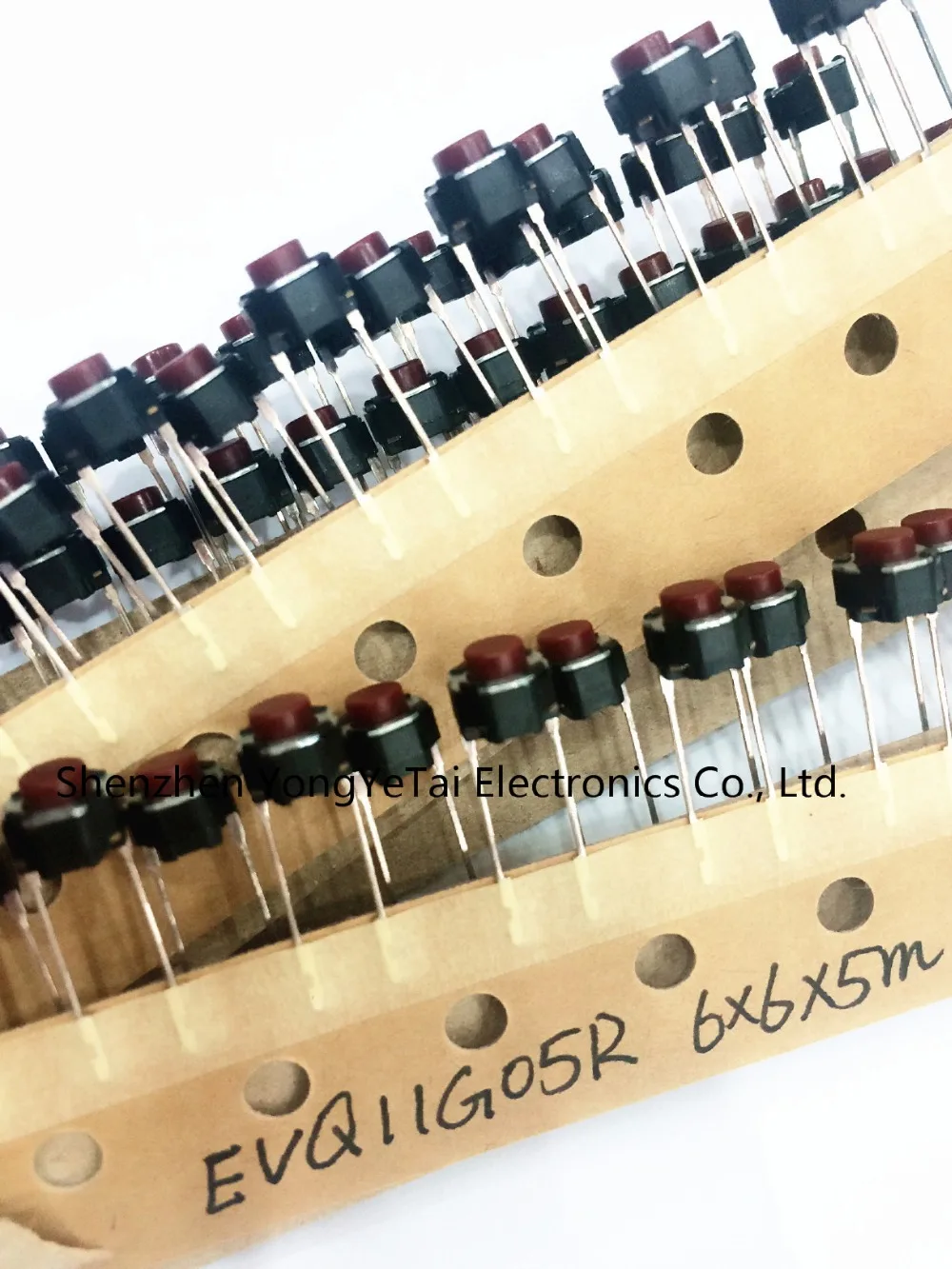 

YYT 100PCS EVQ11G05R Tactile Switch 6x6x5mm 2Pin Red Head Push Button Momentary Switch/High Sensitivity