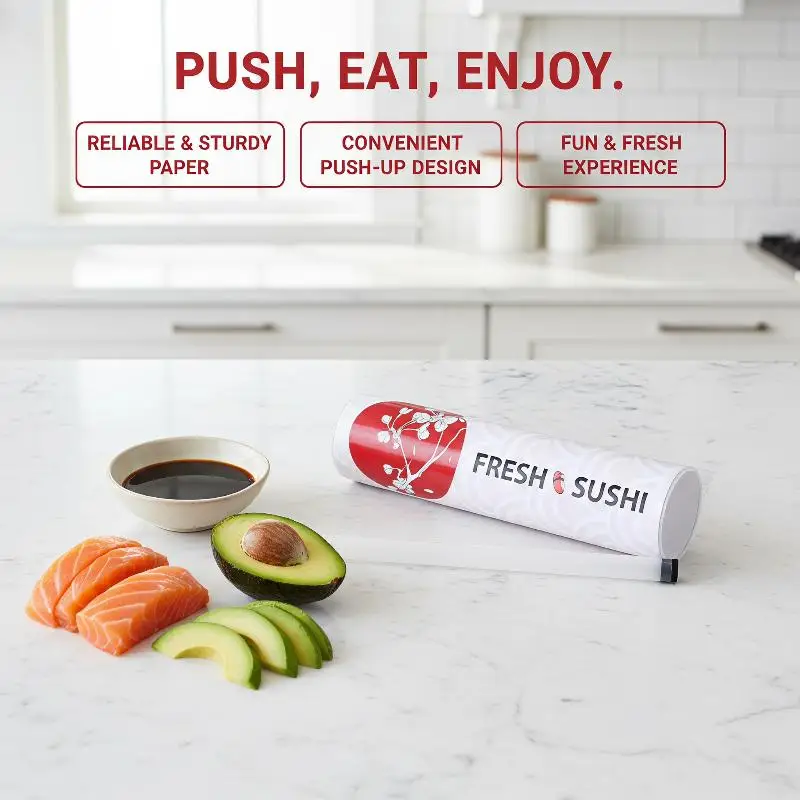 Sushi-Roller-Maker-Werkzeug aus lebensmittelechtem, geruchlosem, sicherem Material, einfache Bedienung für die DIY-Sushi-Herstellung in der Heimküche.