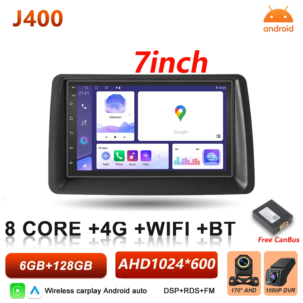 Android 16 Auto autoradio voor Fiat Panda 2003 2004 2005 2006 2007 2008 - 2012 Carplay multimediaspeler stereo GPS head unit DSP