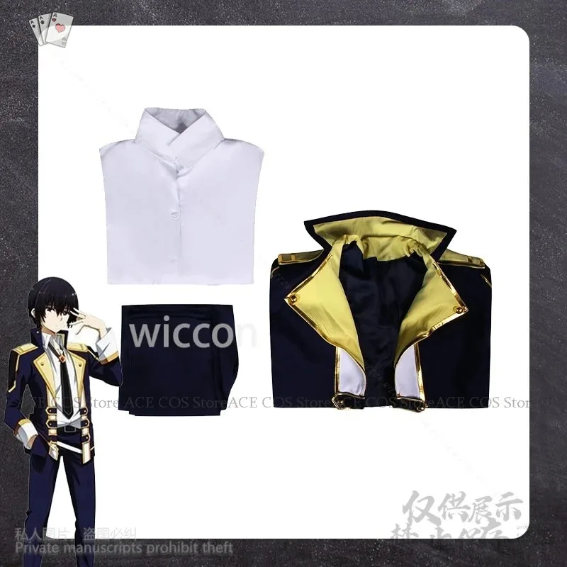 Anime Cid Kagenou The Eminence In Shadow Cosplay DK School Uniform Coat Pants Black Wigs For Man Woman Halloween Cos v;6,a'3.k;8