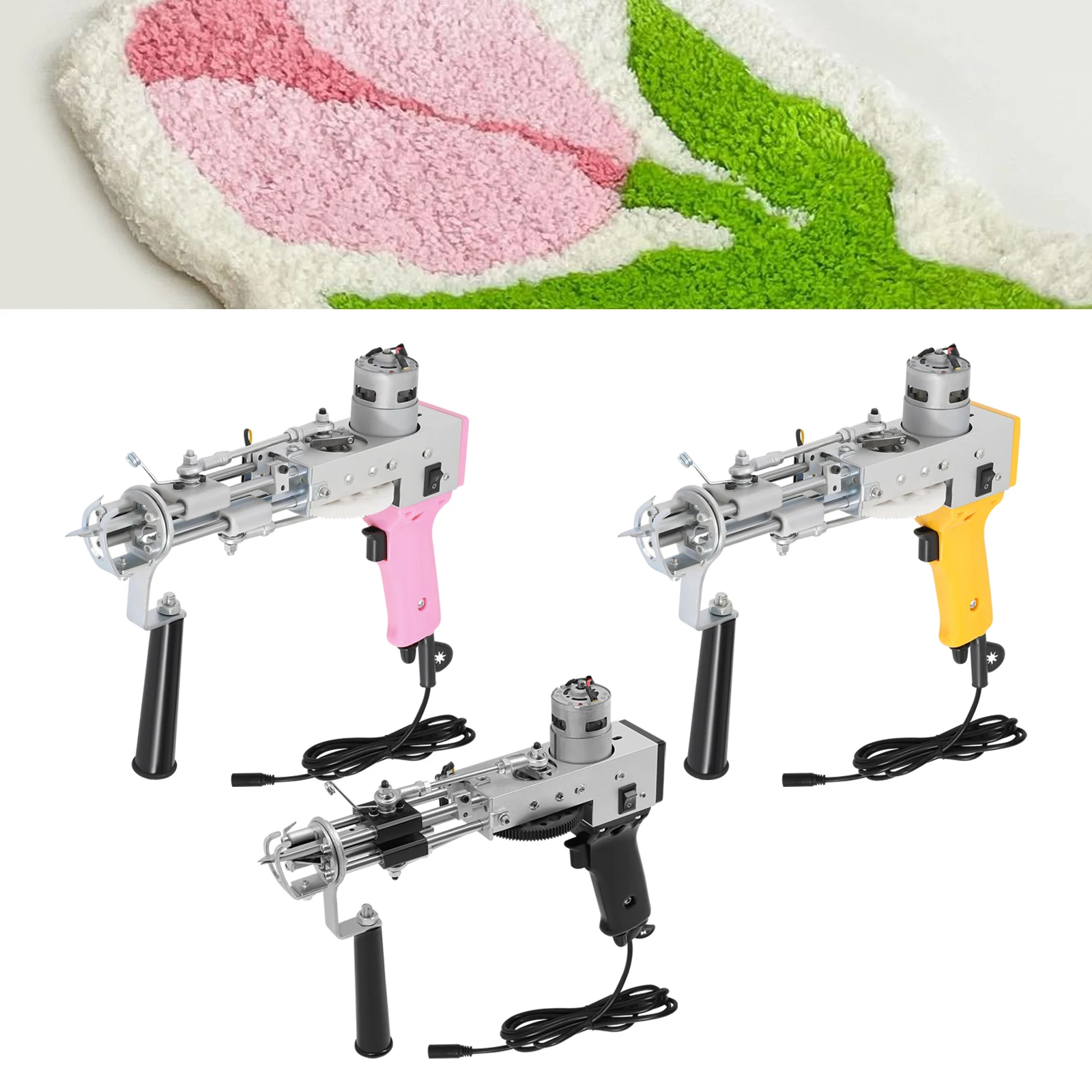 100 W elektrische Tufting-Pistole, 2-in-1 elektrische Teppich-Tufting-Pistole, 13000 U/min, Teppichherstellung, Tufting-Pistole 360 ° Rotation Teppichweberei Mac – Detail 15