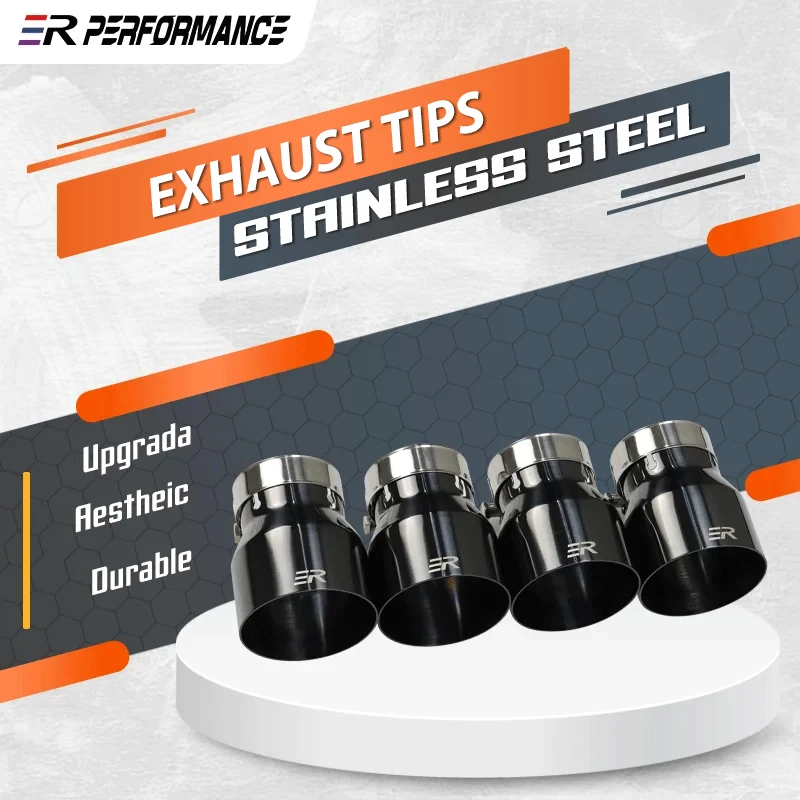 4 Pieces Black Stainless Steel Exhaust tips Car Accessories Muffler For Modified Auto Parts For BMW F87 M2 F80 M3 F82 F83 M4