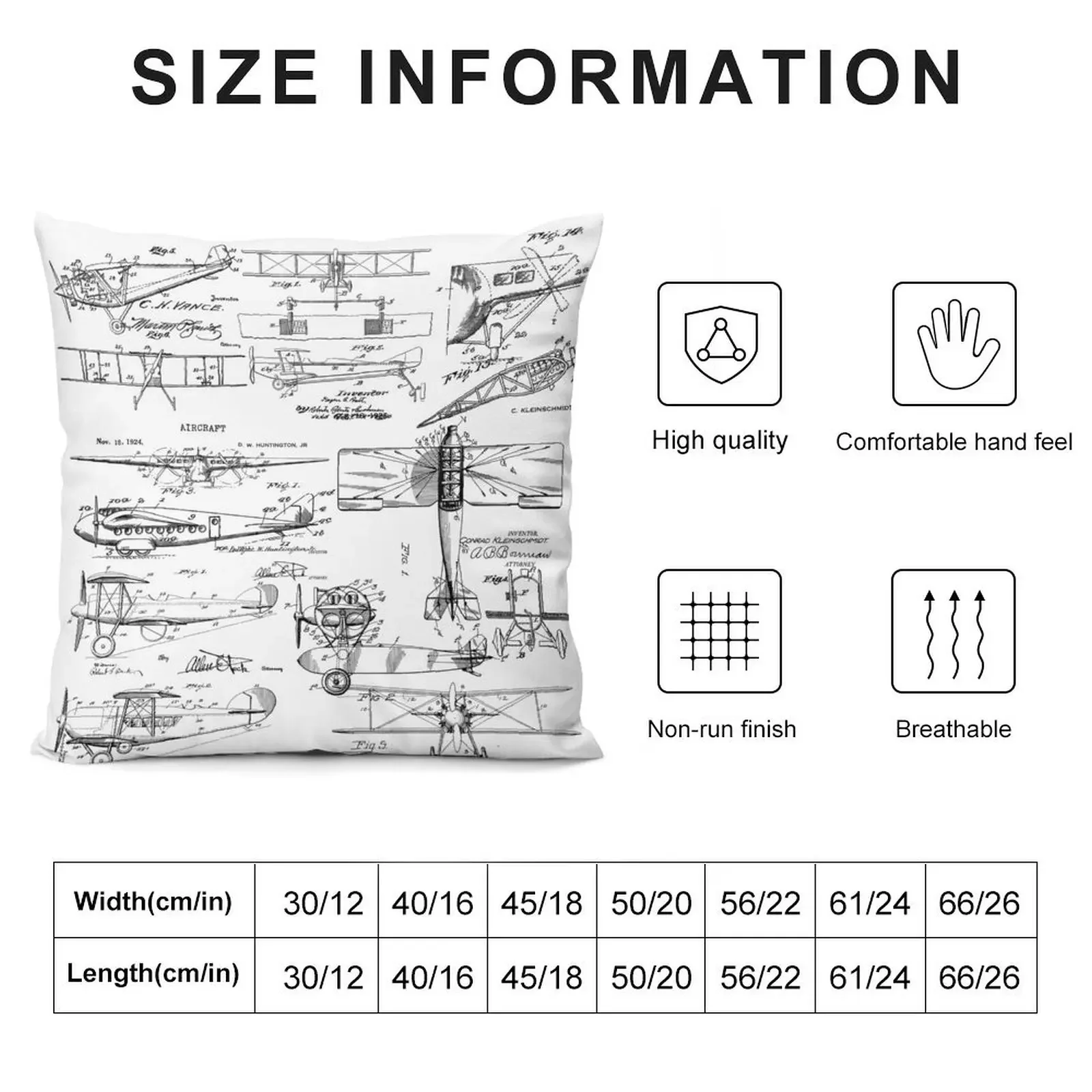 Aviation Biplane Blueprint Drawing Gift for Pilots Throw Pillow Pillow Decor pillow cover christmas Room decorating items