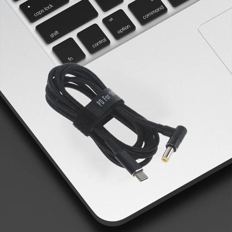 100 W PD USB Typ C Steckereingang bis 90 Grad für 5,5 7 mm Stecker-Ladekabel M76A – Detail 1