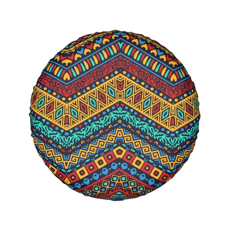 Colorful Africa Ankara Print Spare Wheel Cover for Suzuki Mitsubish 4x4 SUV African Tribal Tire Protector 14