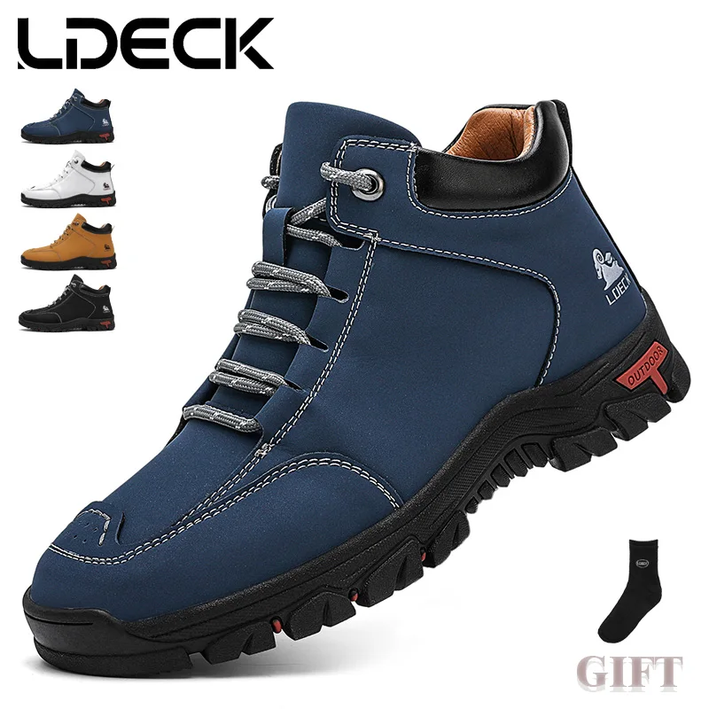High-Top Men's Hiking Boots for Outdoor Driving Camping Picnic - Durable Comfortable Men's Mountain Climbing Shoes