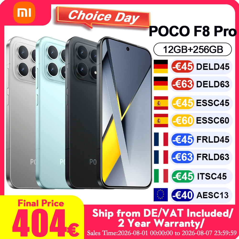 Global Version POCO F8 Pro 5G Mobile Phones Snapdragon 8 Elite Processor Smartphone 6.59" 120Hz AMOLED Display 6210mAh Battery Telephone