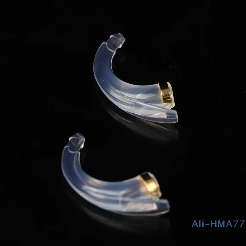 2Pcs Earmold Model Hook Anti-howling Elbow Tubing Connector for Ear Hearing Aid