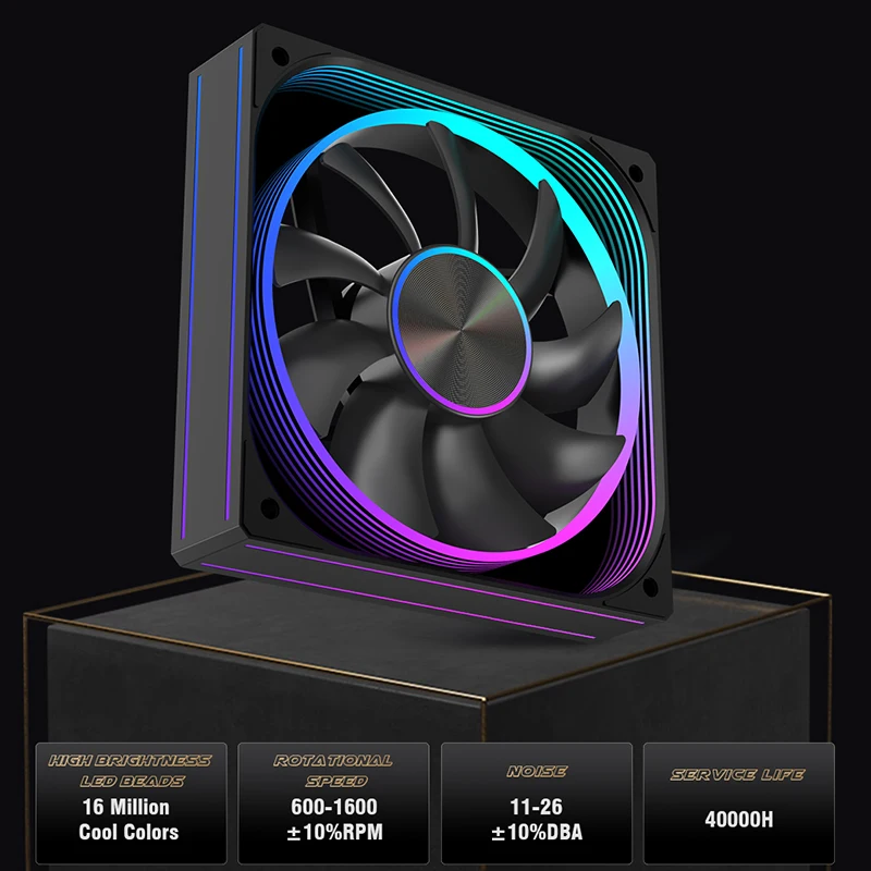 LOVINGCOOL Star Abyss RS Pro PC Fan 120MM ARGB PWM Temperature Control Super Large Surround Infinity Mirror Computer Case Fan image 3
