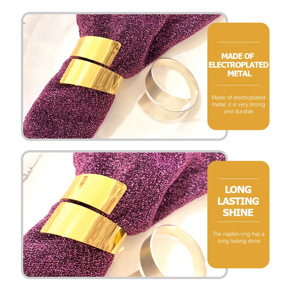 

12pcs Gold Napkin Rings Elegant Tableware Decor Alloy Dinner Party Banquet Festival Home Hotel Wedding Napkin Buckles Holder