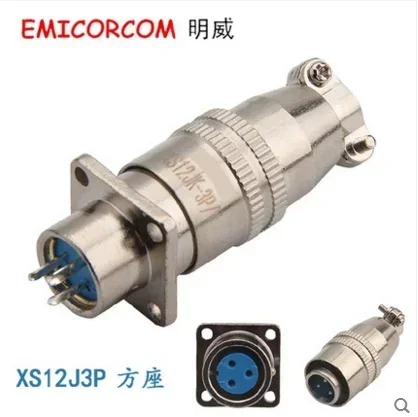 Luftfahrtstecker XS12J3P quadratischer Sitz XS12K3A runder Sitz XS12K3Y 3-adriger Rückfahrstecker