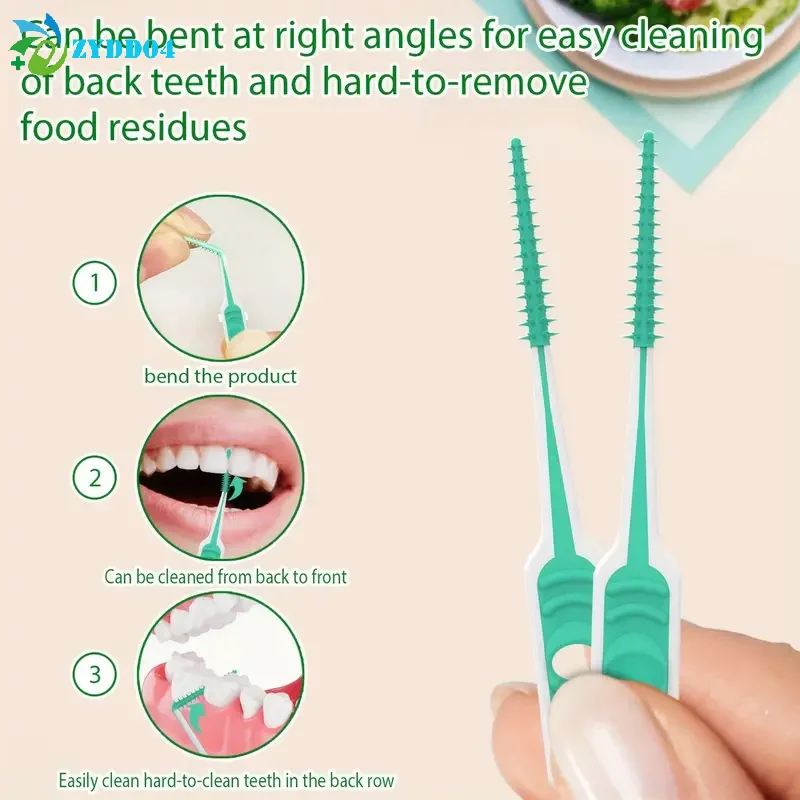 ●100Pcs/box Interdental Silicone Brushes Dental Toothpicks Brush Between Teeth With Thread Oral Cleaning Tools