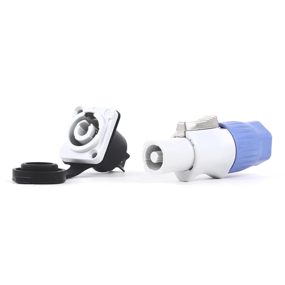 In/Out Waterproof 20A PowerCON Power Panel Mount Adapter True Locking Cable Connector IP65 Aviation flame retardant connector