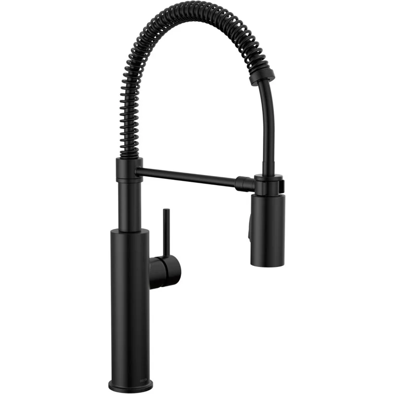 Matte Black Pull Down Kitchen Faucet, Single Hole & Handle, High Sink Mixer Tap with Sprayer
