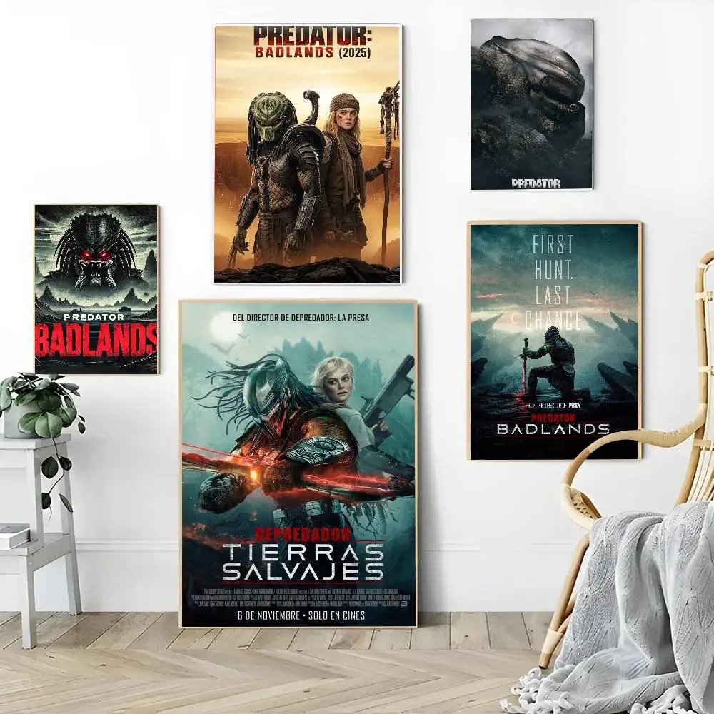 ملصق فيلم Predator Badlands ملصق فني ذاتي اللصق مقاوم للماء ملصق ورق مقهى بار ديكور جدران الغرفة